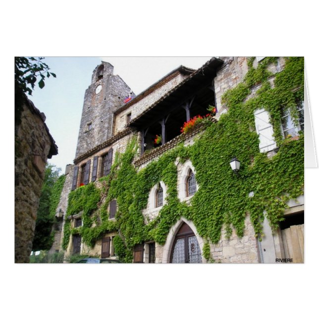 Bruniquel Beffroi torn Hälsningskort (Framsidan Horizontal)