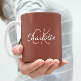 Brunjordsmonogram initialer namn kaffemugg