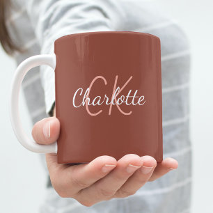 Brunjordsmonogram initialer namn kaffemugg