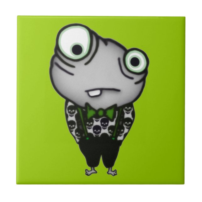 Brunn klätt monster kakelplatta (Framsidan)