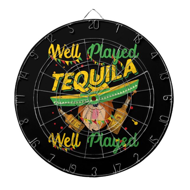 Brunn lekt hund för TequilaCinco De Mayo Corgi Darttavla (Framsidan)