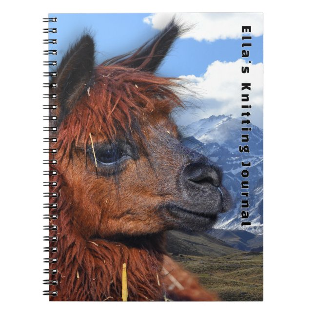 Brunn Llama Anderna Bergspersonlig Anteckningsbok (Framsidan)