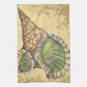 Brunn och Grönt Seashell Kökshandduk