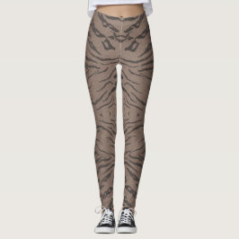 Brunna sömlösa tiger-mönstrade leggings