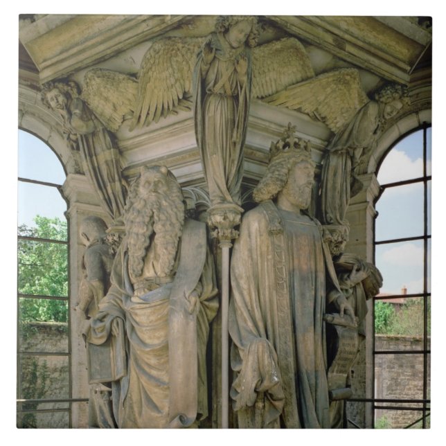 Brunnen av Moses, David och Moses, 1395-1404 Kakelplatta (Framsidan)