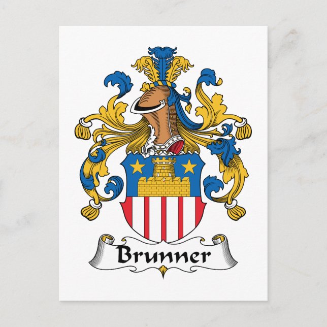 Brunner Family Crest Vykort (Framsida)