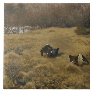 Bruno Liljefors - Black Grouse Display Kakelplatta