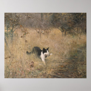 Bruno Liljefors - Cat Bird Hunting Poster