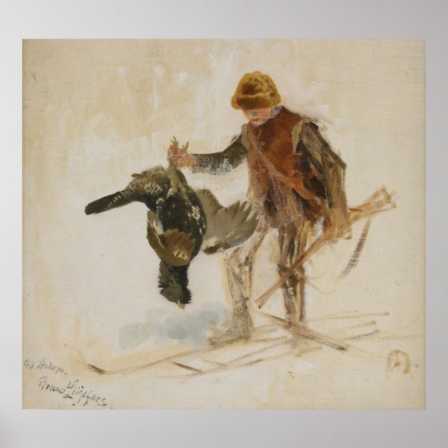 Bruno Liljefors Juvenile Grouse Hunter Study 1924 Poster (Framsidan)