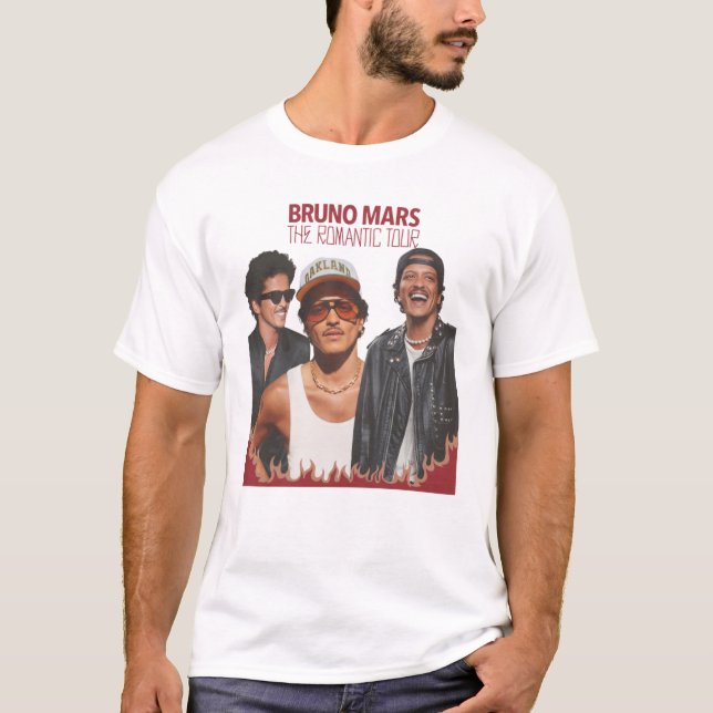Bruno Mars Romantic Pop Tour T Shirt (Framsida)