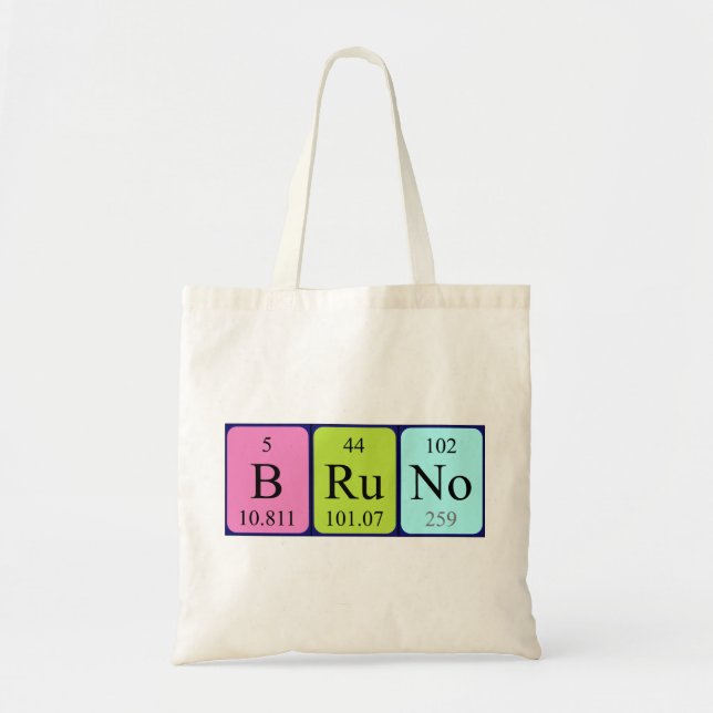 Bruno Periodisk bord namn tote bag Tygkasse (Framsidan)
