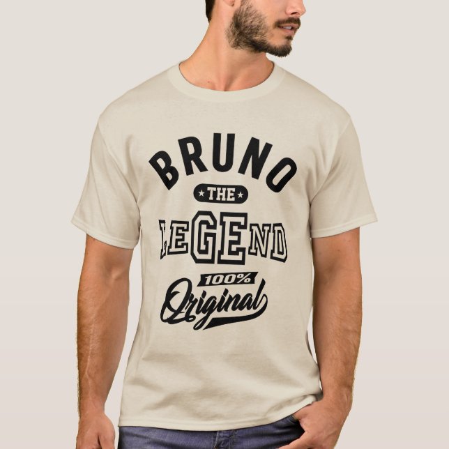 Bruno Personlig Namn Birthday Gift T Shirt (Framsida)