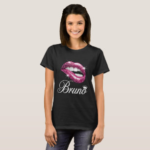 Bruno Rosa Glitterläpp T-Shirt - Sassy Pop Art Sp
