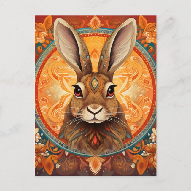 Brunögd Solarpunk Bunny Vykort (Framsida)