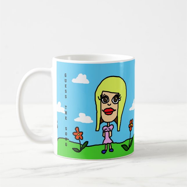 Brunögd Tjej Gissa Låten Mugg (Vänster)