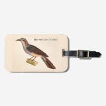 Brunörad Bulbul Bagageetikett