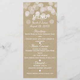 Brunpapper Enkla Rustika Ljus Bröllopsmeny Meny