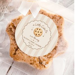 Brunrandiga lilla sötnos Baby Shower-dekal Runt Klistermärke