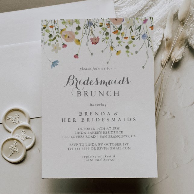 Brunschdusch för färgad Vild i Bridesmaids Brunch  Inbjudningar (Skapare uppladdad)
