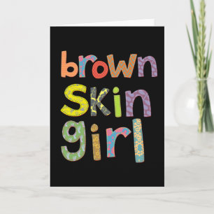 Brunskinnad tjej Kids Girls Kvinnor Afro Drottning Kort