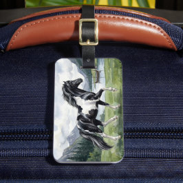 Brunskjottur Black pinto Icelandic Bagagebricka