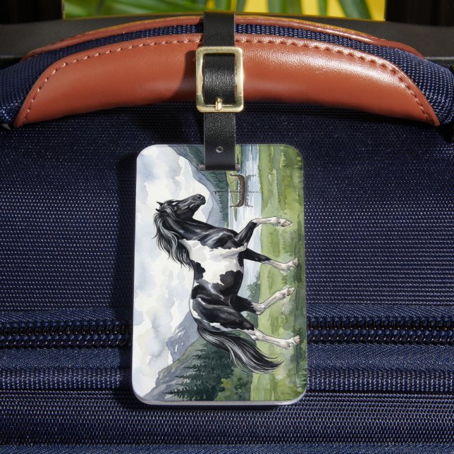 Brunskjottur Black pinto Icelandic Bagagebricka (Framsida Insitu 2)