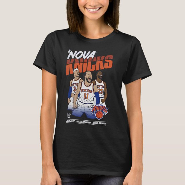 Brunson,Hart och Bridges för Nova Knicks T Shirt (Framsida)