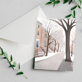 Brunstensgata | Snöig vinter akvarellkort