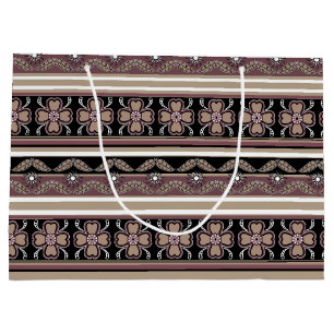 Brunsvart mexikanskt ornament rand