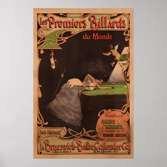 Brunswick Billards Vintage Poster (Framsidan)
