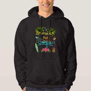 Brunswick Georgia Beach Summer Handflatan Surfa So Hoodie
