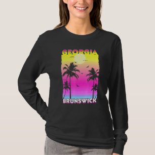 Brunswick Georgia Ga Summer Vintage Sunset T Shirt