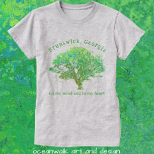 Brunswick Georgia Live Oak Träd T Shirt
