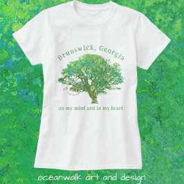 Brunswick Georgia Live Oak Träd T Shirt