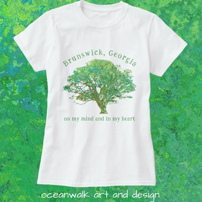 Brunswick Georgia Live Oak Träd T Shirt (Skapare uppladdad)
