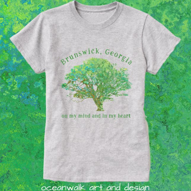 Brunswick Georgia Live Oak Träd T Shirt (Skapare uppladdad)