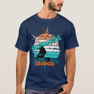 Brunswick Georgia Retro Vintage Exploding Sunset T Shirt