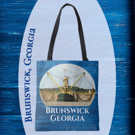 Brunswick Georgia Shrimp FishBoat Souvenir Tygkasse