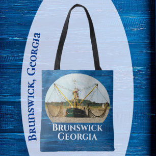 Brunswick Georgia Shrimp FishBoat Souvenir Tygkasse