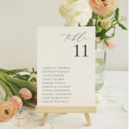 BRUNSWICK Green Seating Table Number Card Inbjudningar