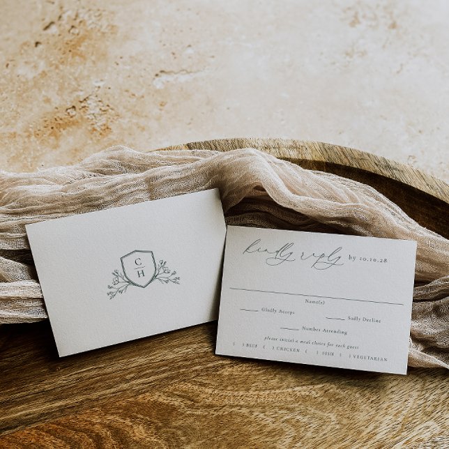 BRUNSWICK | Grönt Meal Choice Bröllop OSA Kort (Skapare uppladdad)