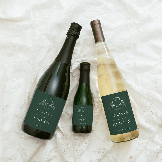 BRUNSWICK Grönt Monogram Vapensköld Bröllop (Skapare uppladdad)