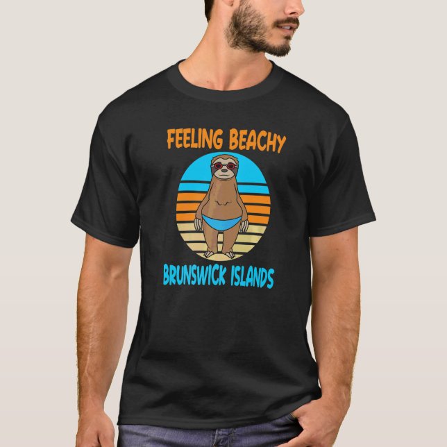 Brunswick Islands Vacation Roligt Sloth T Shirt (Framsida)