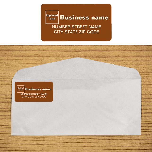 Brunt affärsadressetikett adressetikett (Brown business address label on envelope)
