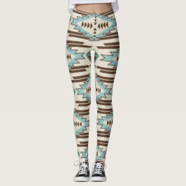 Brunt Aztec stam- mönster för kricka Leggings