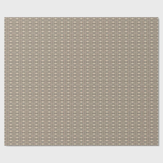 Brunt-, beige- och blåtttyg. Elegant design Presentpapper (Platt)