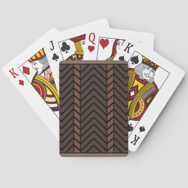 Brunt Chevronmönster Casinokort (Baksidan)