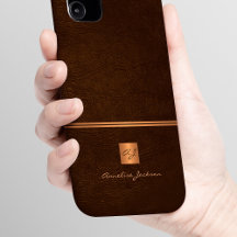 Brunt elegant guld glitter, monogrammerat