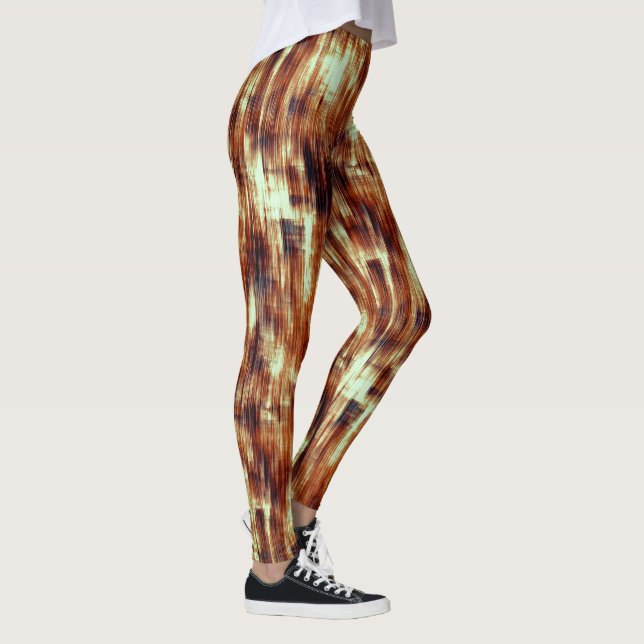 Brunt eller korallfärgad vintage över beige leggings (Höger)