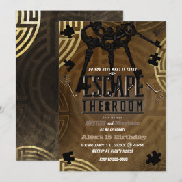 Brunt Escape the Room Mordgåta Middagspartaj Inbjudningar